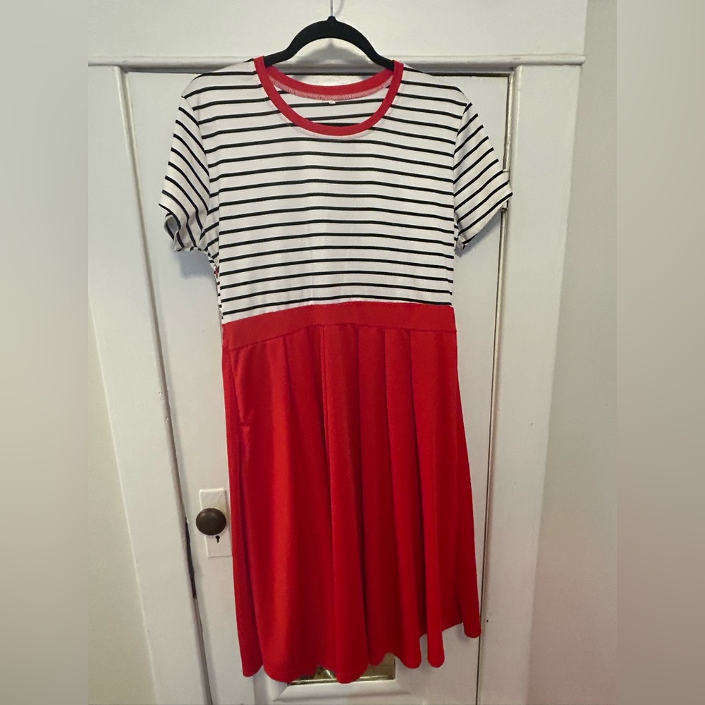 Bold Red Cotton Spandex Top